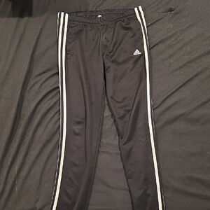 Adidas Black Joggers with White Stripes